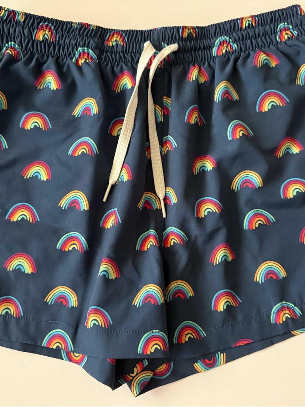 chubbies The Rainbow Roads Navy Blue Pride Swim Trunks Large 4” Inseam